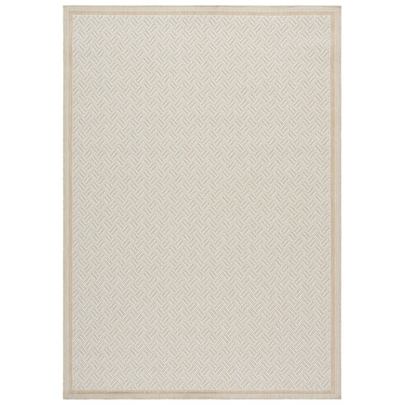 SAFAVIEH Terrace Yadira Geometric Indoor/Outdoor Area Rug, Beige/Ivory, 4' x 6'