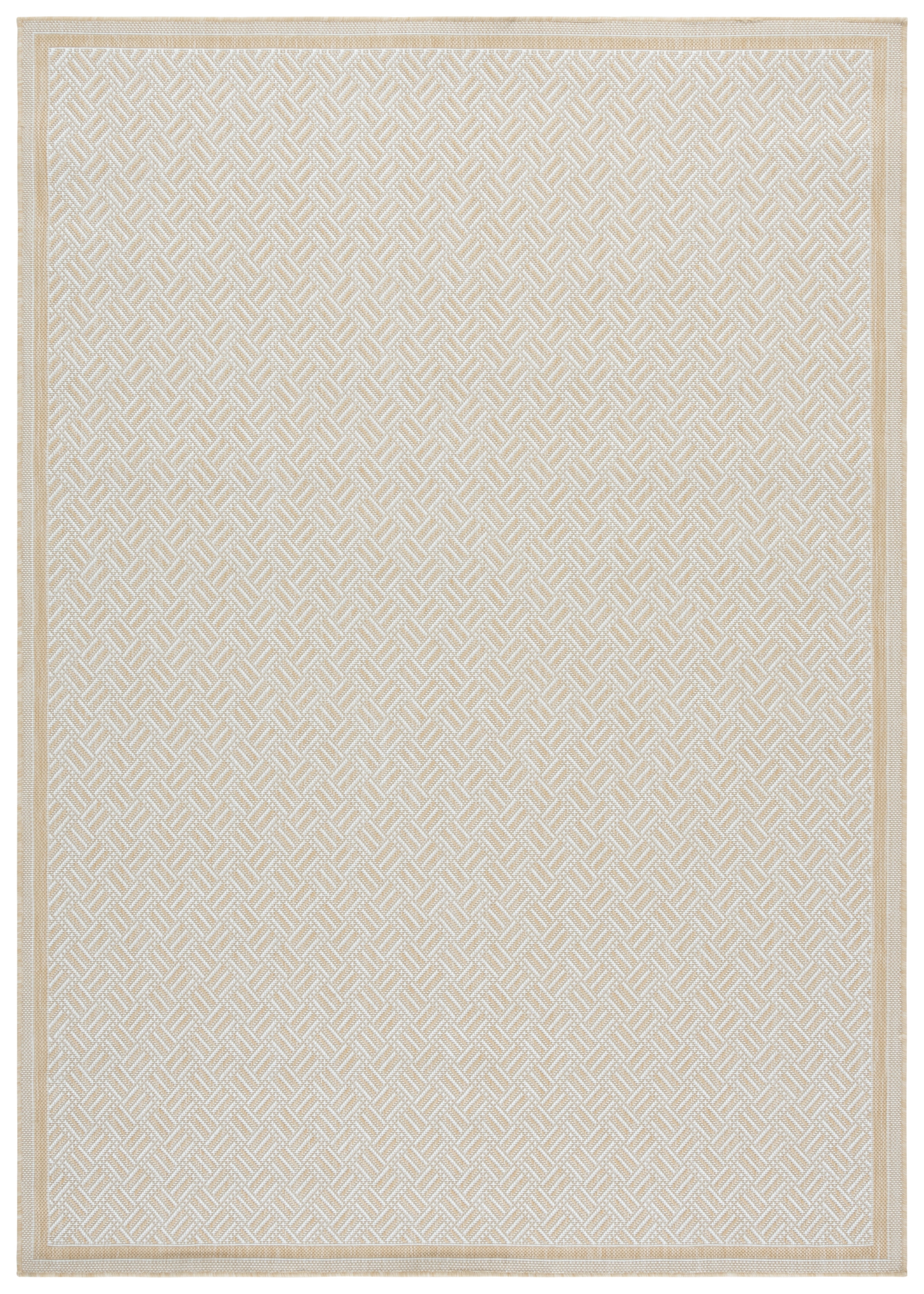 SAFAVIEH Terrace Yadira Geometric Indoor/Outdoor Area Rug, Beige/Ivory, 5'3" x 7'6"
