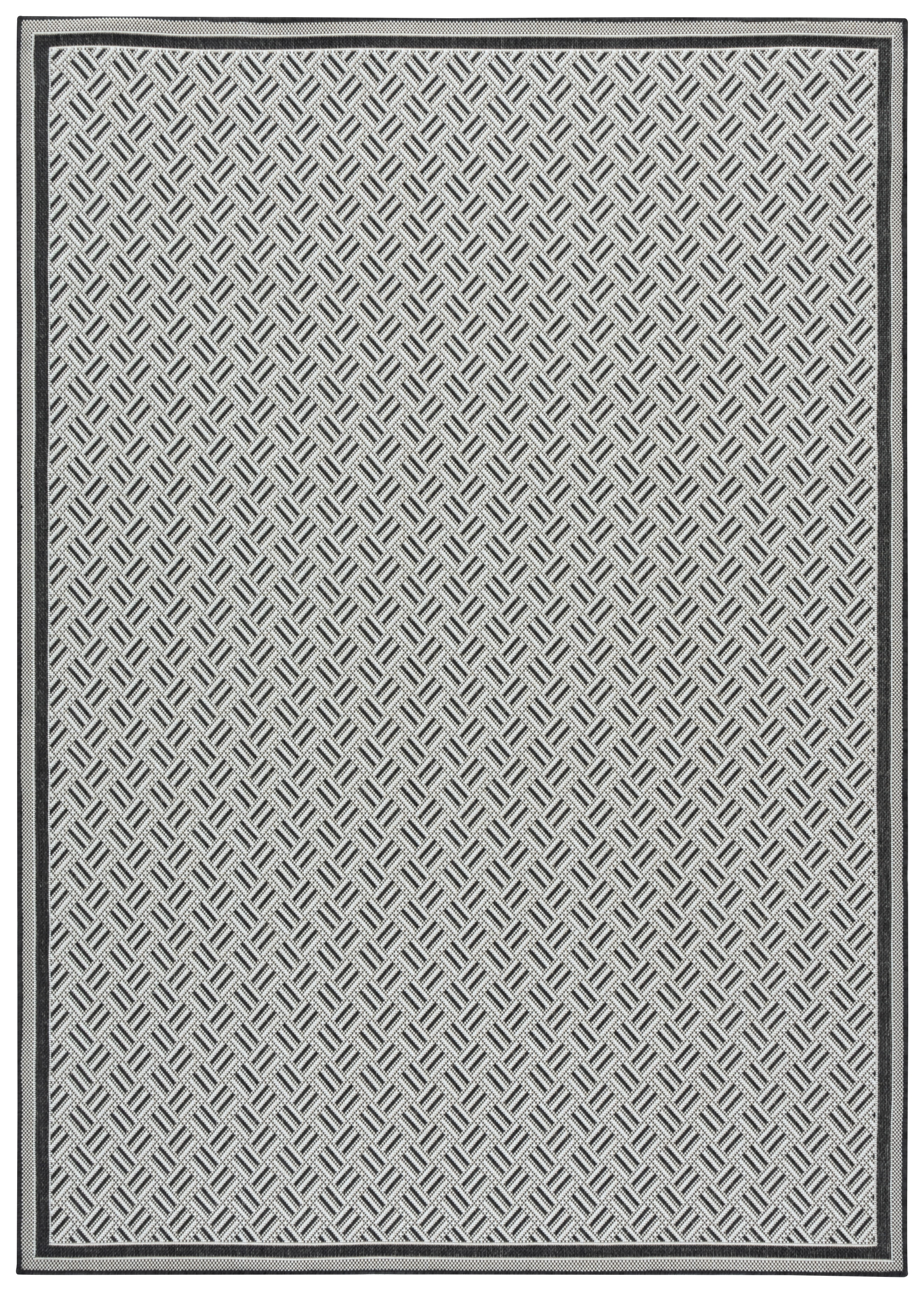 SAFAVIEH Terrace Yadira Geometric Indoor/Outdoor Area Rug, Black/White, 5'3" x 7'6"