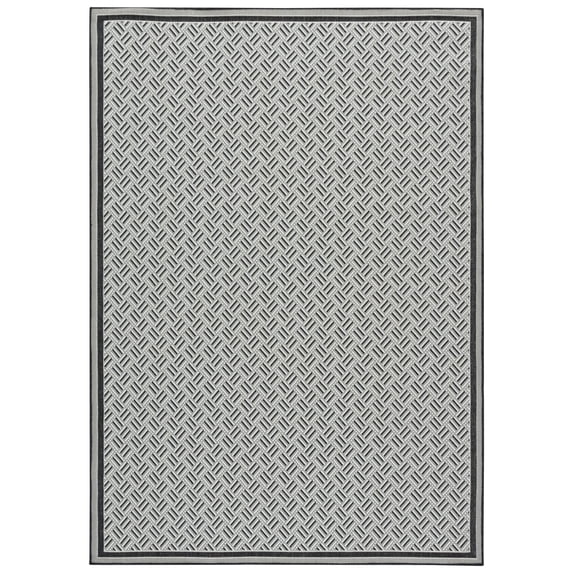 SAFAVIEH Terrace Yadira Geometric Indoor/Outdoor Area Rug, Black/White, 5'3" x 7'6"