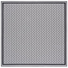 SAFAVIEH Terrace Yadira Geometric Indoor/Outdoor Area Rug, Black/White, 6'7" x 6'7" Square