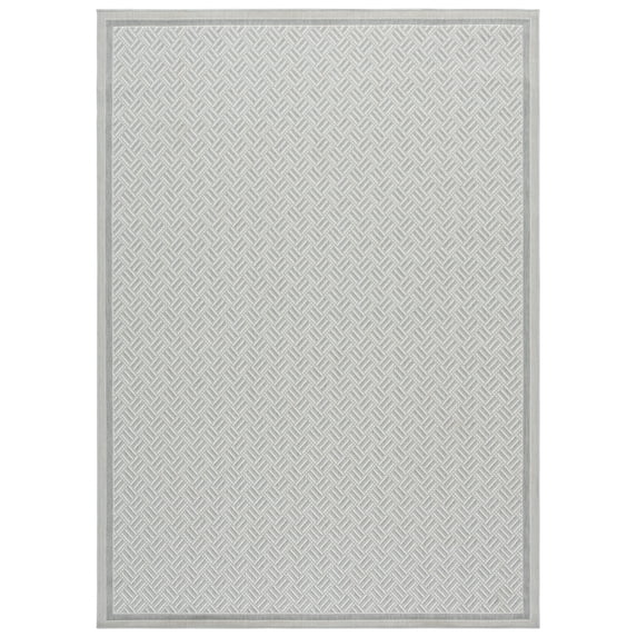 SAFAVIEH Terrace Yadira Geometric Indoor/Outdoor Area Rug, Grey/Ivory, 8' x 10'