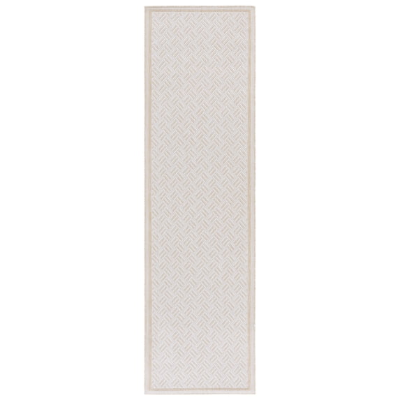 SAFAVIEH Terrace Yadira Geometric Indoor/Outdoor Runner Rug, Beige/Ivory, 2'3" x 8'