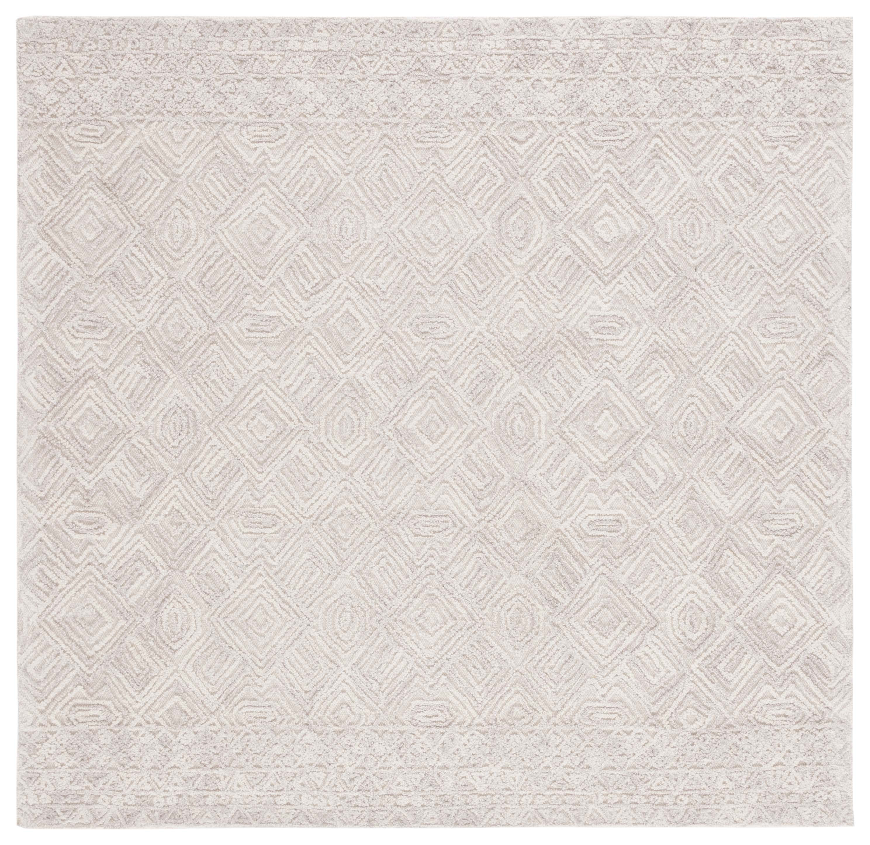 SAFAVIEH Textural Adrasteia Geometric Area Rug, Beige, 6' x 6' Square