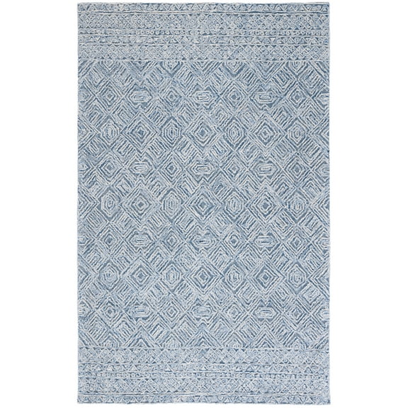 SAFAVIEH Textural Adrasteia Geometric Area Rug, Blue/Ivory, 3' x 5'