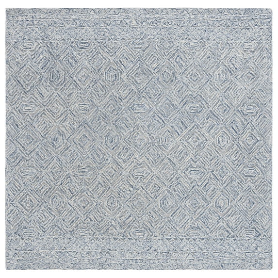 SAFAVIEH Textural Adrasteia Geometric Area Rug, Blue/Ivory, 6' x 6' Square