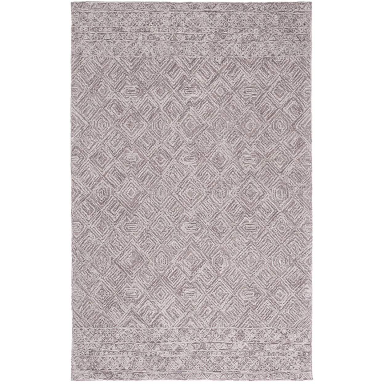 SAFAVIEH Textural Adrasteia Geometric Area Rug, Brown, 6' x 6' Square