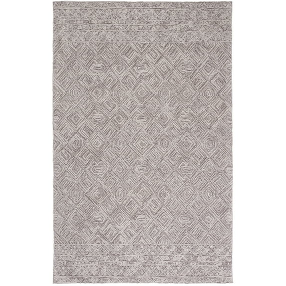 SAFAVIEH Textural Adrasteia Geometric Area Rug, Brown, 6' x 6' Square