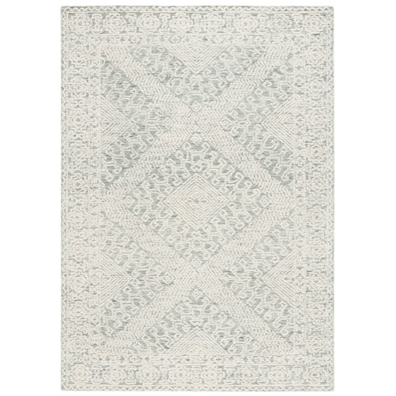 SAFAVIEH Textural Aliah Geometric Area Rug, Sage/Ivory, 8' x 10'