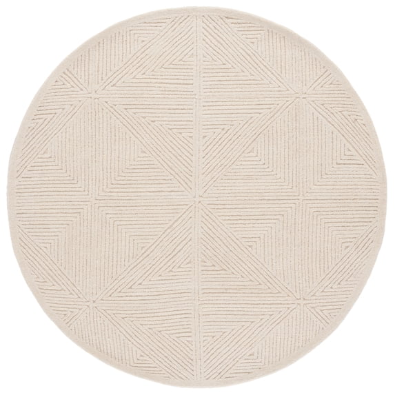 SAFAVIEH Textural Ashley Geometric Area Rug, Ivory, 6' x 6' Round
