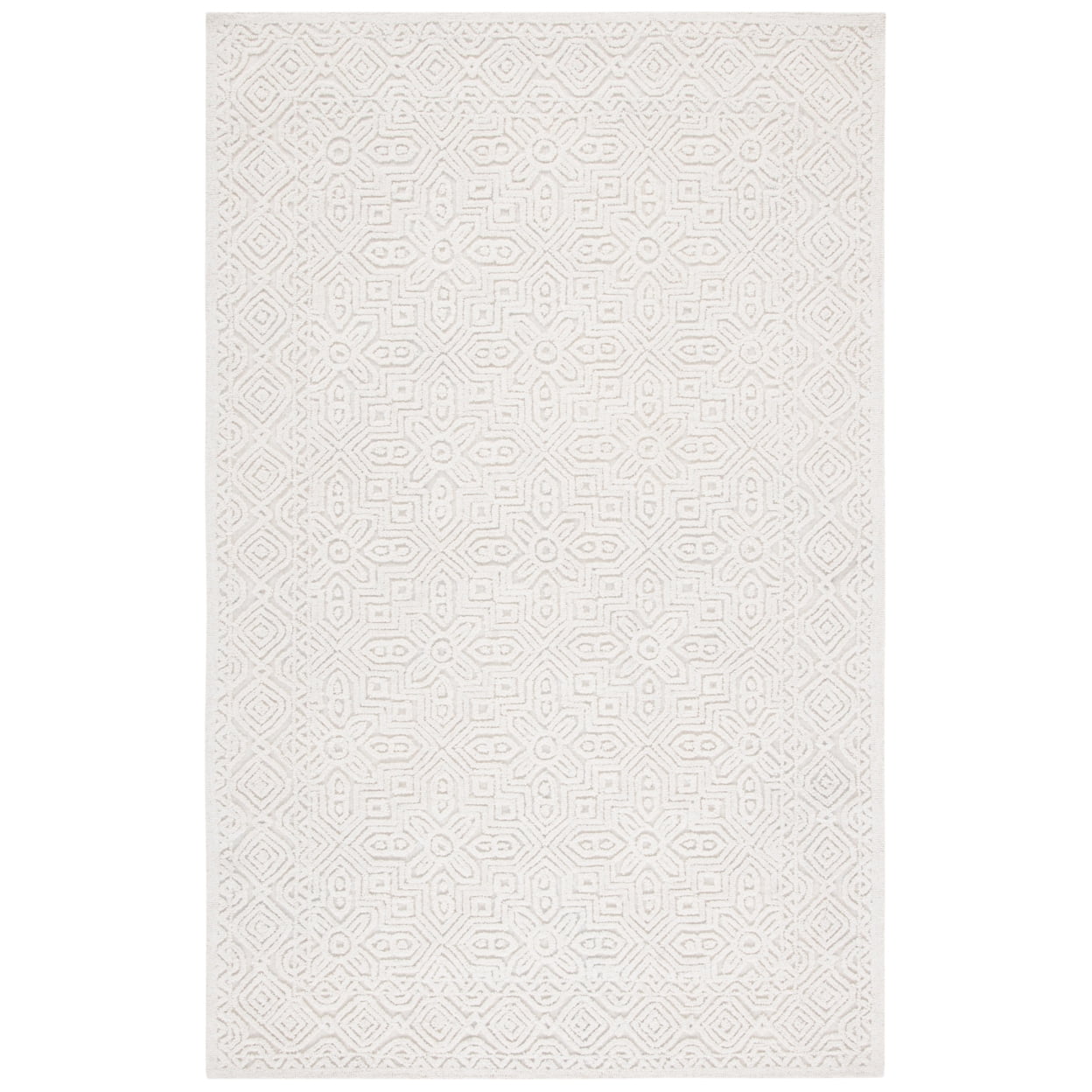 Ivory Hand-Tufted Wool Rectangular Rug - 11' x 15'