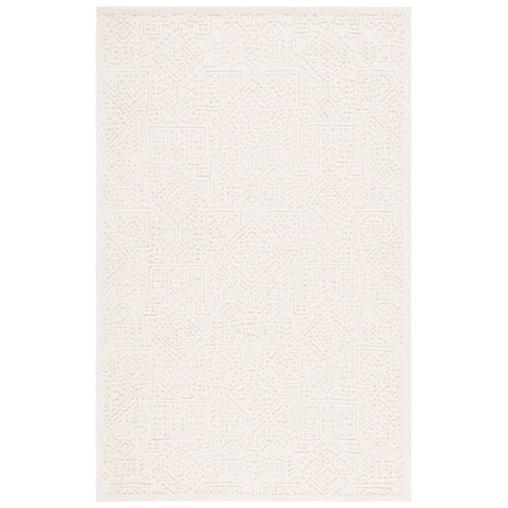SAFAVIEH Textural Cooper Geometric Area Rug, Ivory, 3' x 5'