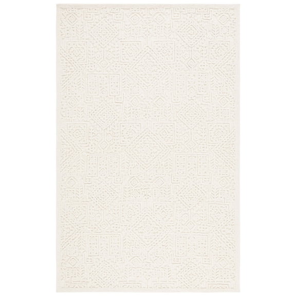 SAFAVIEH Textural Cooper Geometric Area Rug, Ivory, 3' x 5'