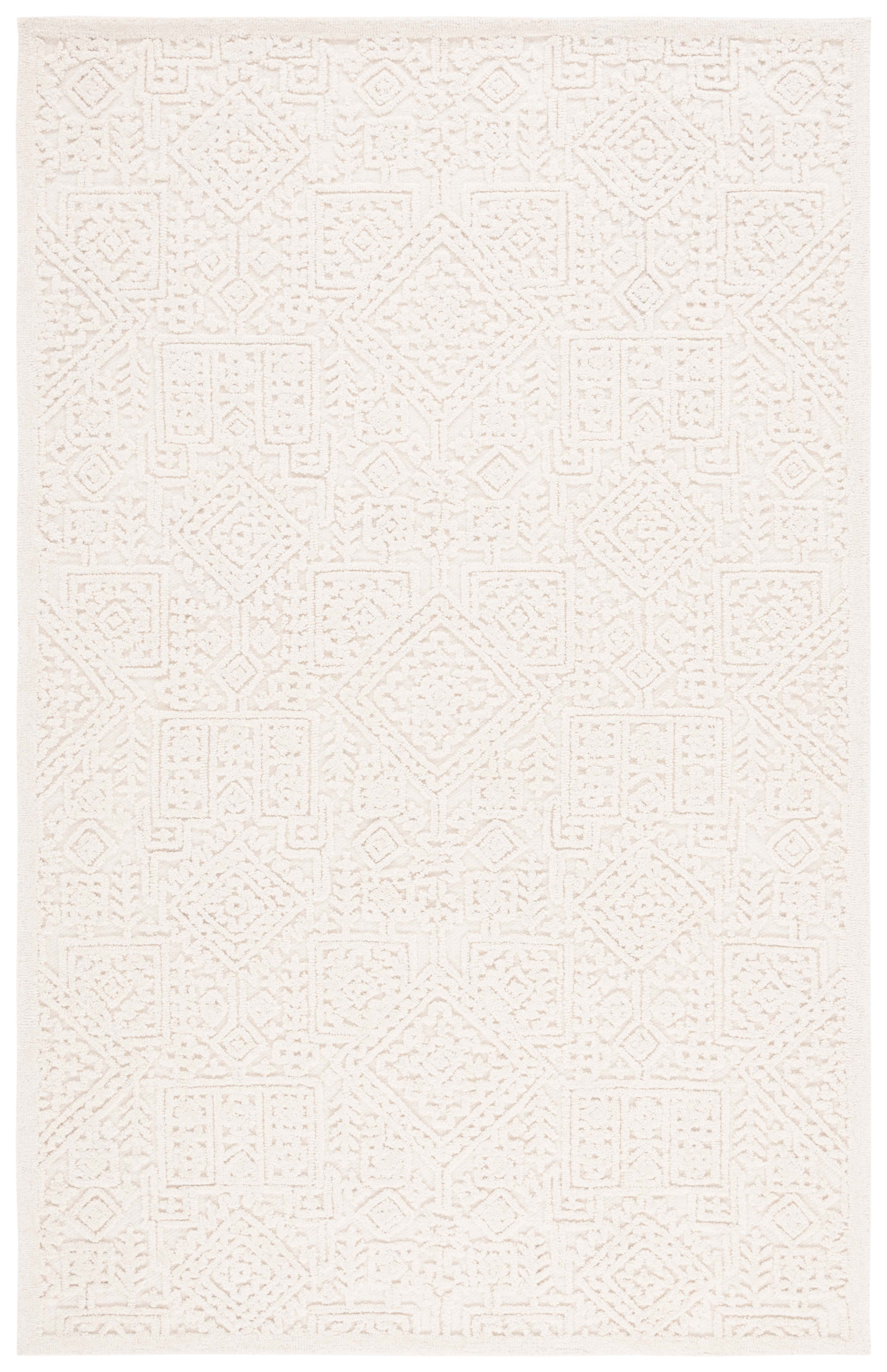 SAFAVIEH Textural Cooper Geometric Area Rug, Ivory, 5' x 8'