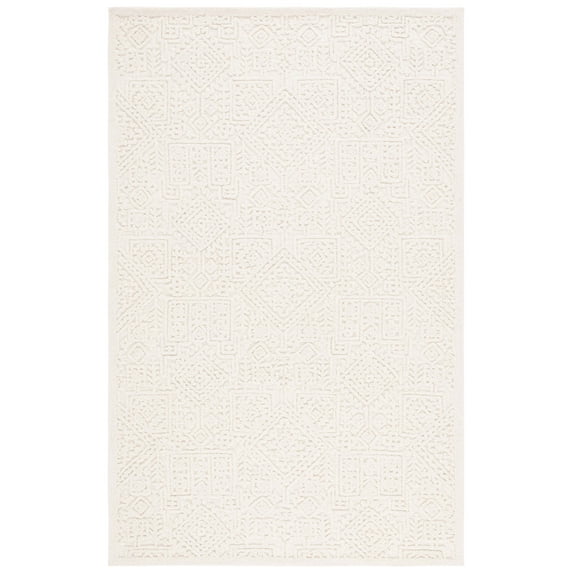 SAFAVIEH Textural Cooper Geometric Area Rug, Ivory, 6' x 9'