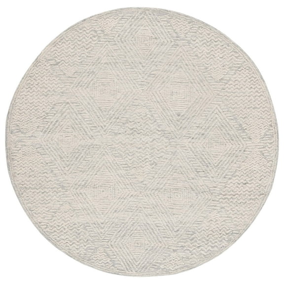 SAFAVIEH Textural Devona Geometric Area Rug, Grey/Ivory, 6' x 6' Round