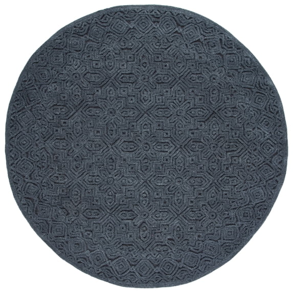 SAFAVIEH Textural Dinah Geometric Area Rug, Charcoal, 6' x 6' Round