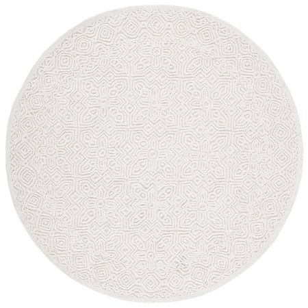 SAFAVIEH Textural Dinah Geometric Area Rug, Ivory, 10' x 10' Round