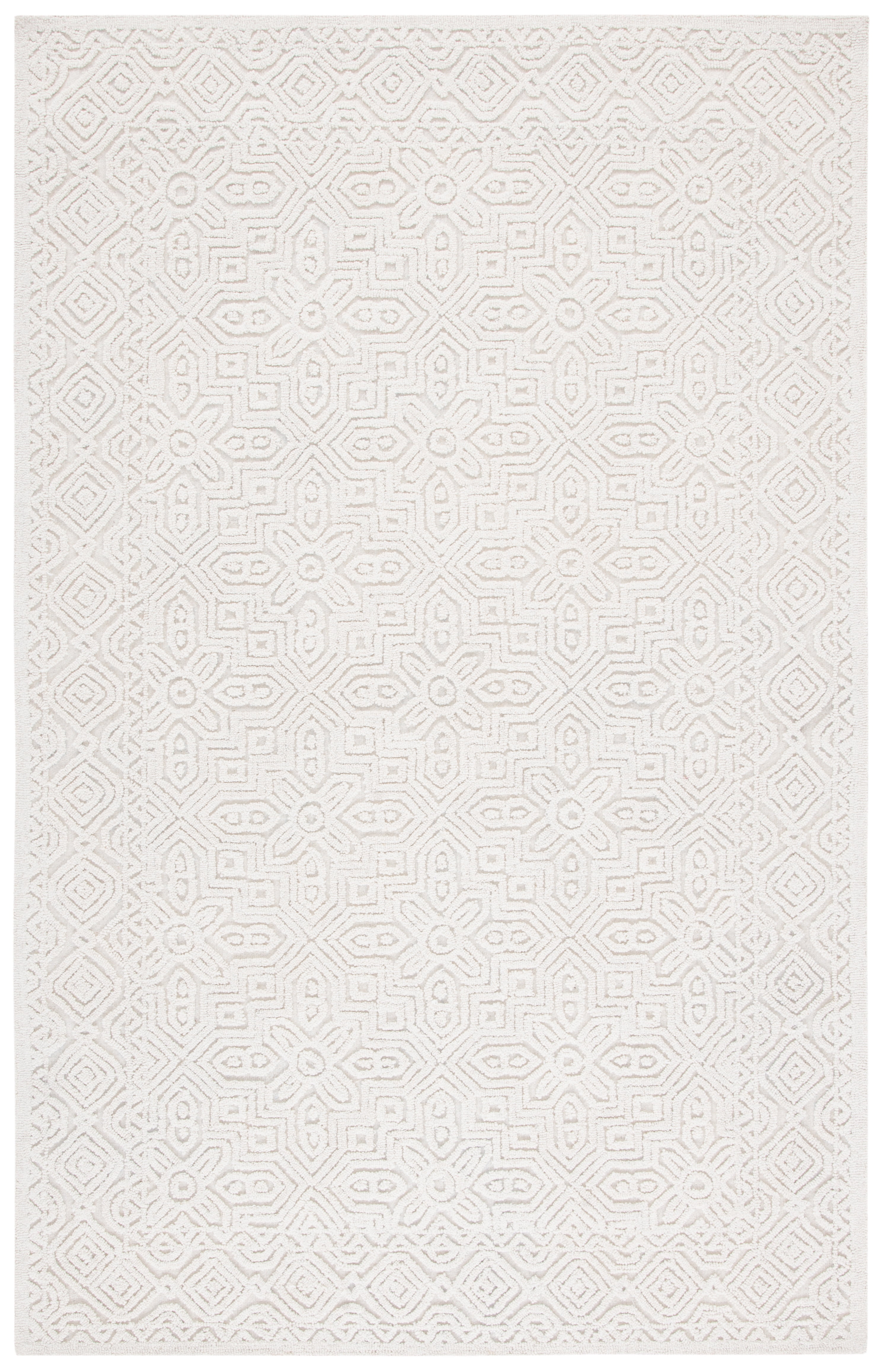 Ivory Hand-Tufted Wool Rectangular Rug - 11' x 15'