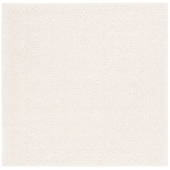 SAFAVIEH Textural Dinah Geometric Area Rug, Ivory, 6' x 6' Square