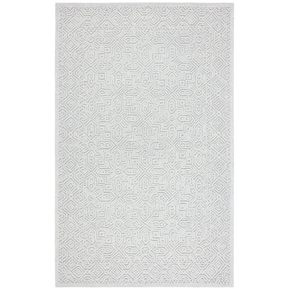 SAFAVIEH Textural Dinah Geometric Area Rug, Silver, 4' x 6'