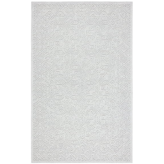SAFAVIEH Textural Dinah Geometric Area Rug, Silver, 5' x 8'