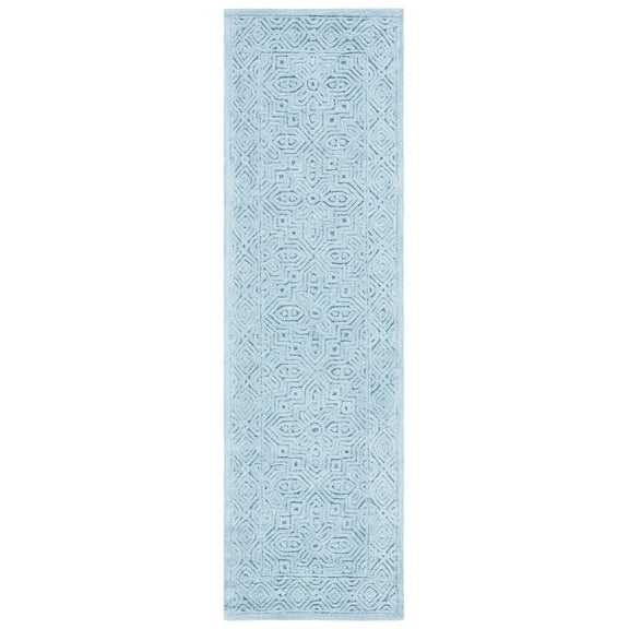SAFAVIEH Textural Dinah Geometric Runner Rug, Blue, 2'3" x 8'