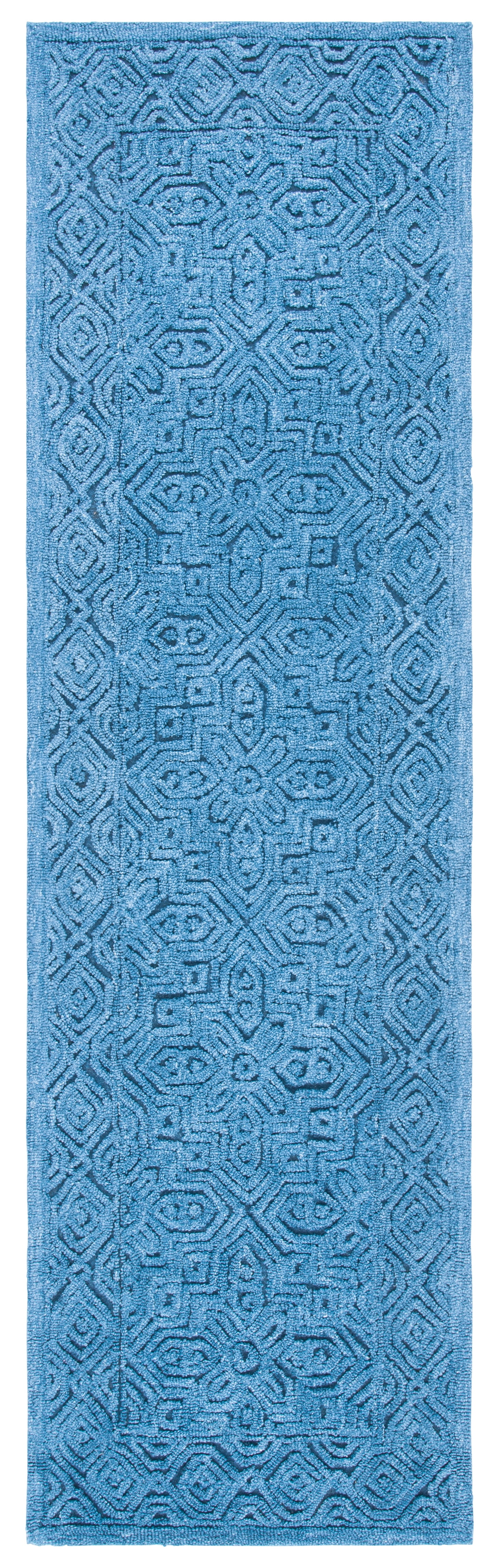 SAFAVIEH Textural Dinah Geometric Runner Rug, Dark Blue, 2'3" x 8'