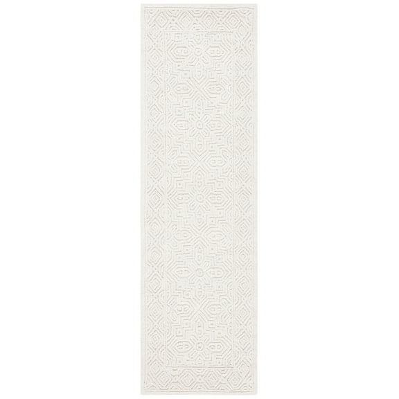 SAFAVIEH Textural Dinah Geometric Runner Rug, Ivory, 2'3" x 12'