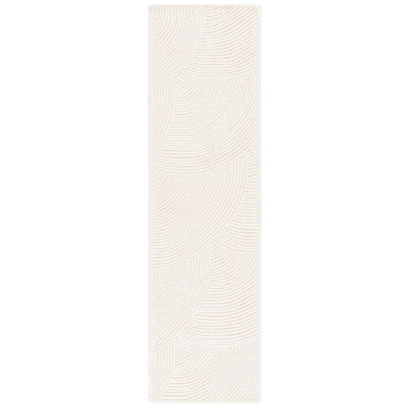 SAFAVIEH Textural Ifrit Geometric Runner Rug, Ivory, 2'3" x 10'