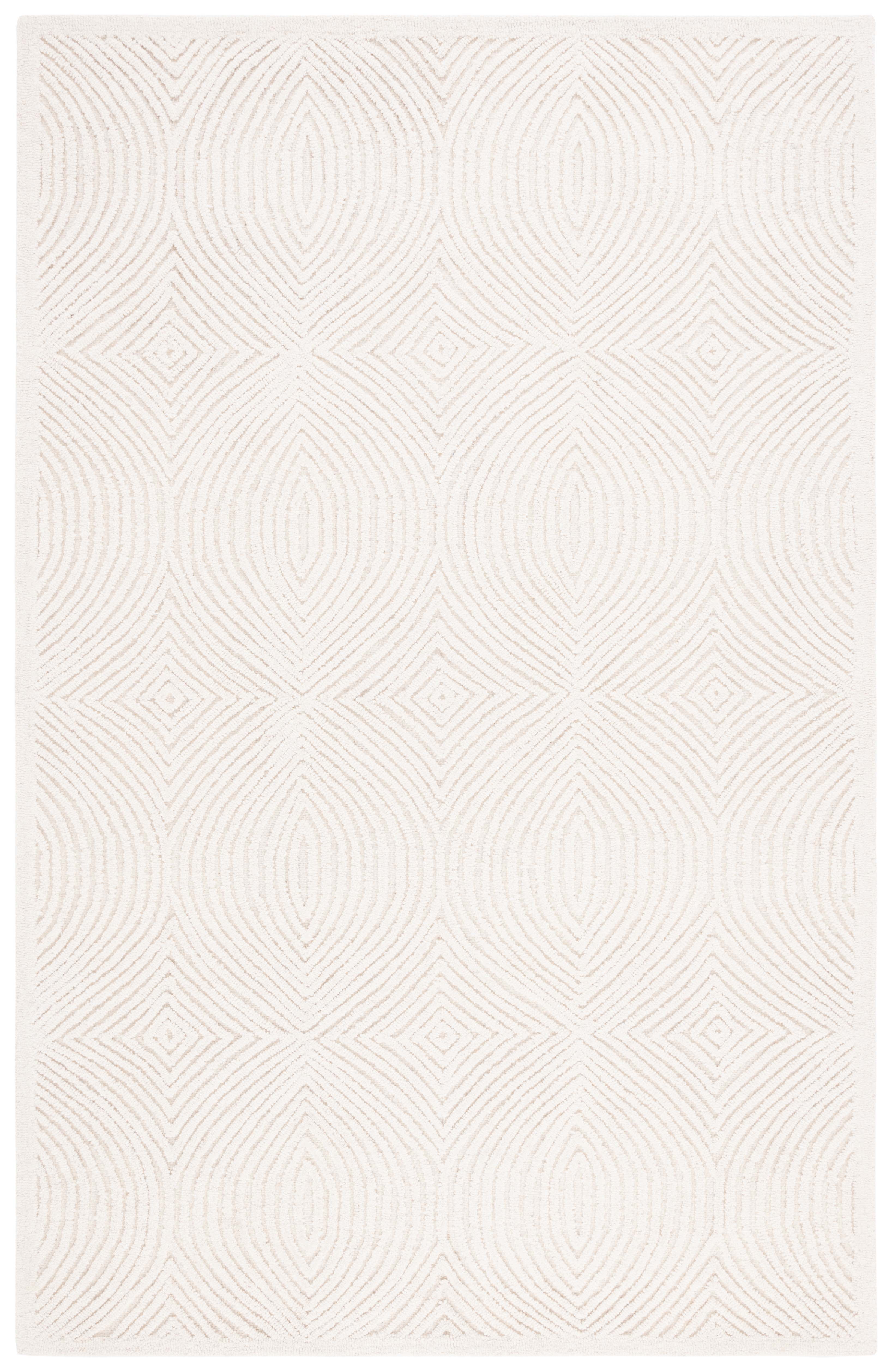 SAFAVIEH Textural Rose Geometric Area Rug, Ivory, 4' x 6'