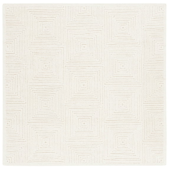 SAFAVIEH Textural Vince Geometric Area Rug, Ivory, 10' x 10' Square