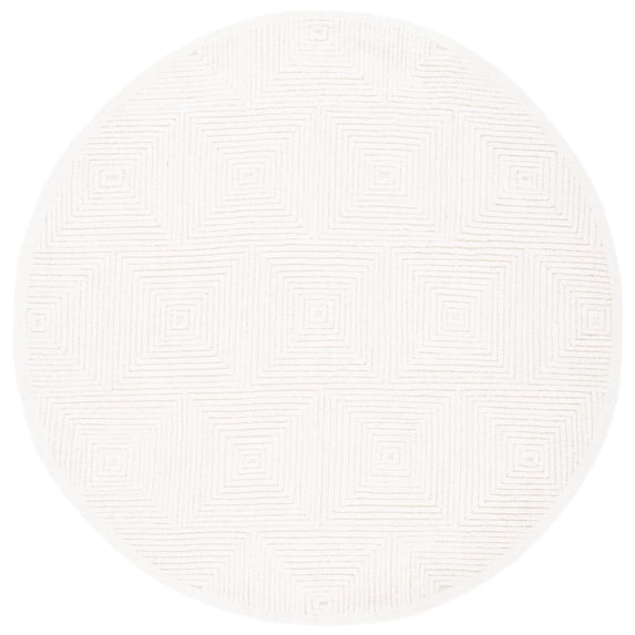 SAFAVIEH Textural Vince Geometric Area Rug, Ivory, 6' x 6' Round
