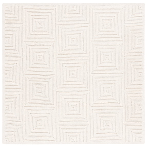 SAFAVIEH Textural Vince Geometric Area Rug, Ivory, 6' x 6' Square