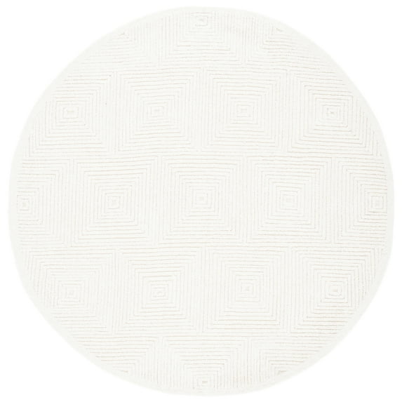 SAFAVIEH Textural Vince Geometric Area Rug, Ivory, 8' x 8' Round