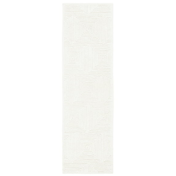 SAFAVIEH Textural Vince Geometric Runner Rug, Ivory, 2'3" x 6'