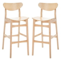 SAFAVIEH Thaxton Contemporary Bar Stool, Natural, Set of 2 (17.2 in. W x 22.8 in. D x 41.8 in. H)