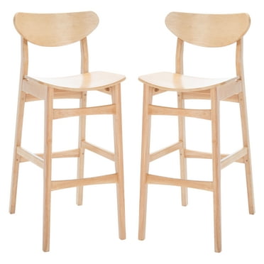 SAFAVIEH Thaxton Contemporary Bar Stool, Natural, Set of 2 (17.2 in. W x 22.8 in. D x 41.8 in. H)