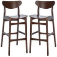 thumbnail image 1 of SAFAVIEH Thaxton Contemporary Bar Stool, Walnut, Set of 2 (17.2 in. W x 22.8 in. D x 41.8 in. H), 1 of 7