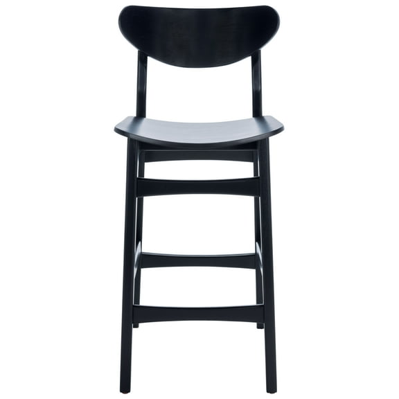 SAFAVIEH Thaxton Curved Mid Back Counter Stool, Black
