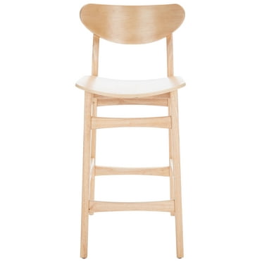 SAFAVIEH Thaxton Curved Mid Back Counter Stool, Natural