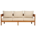 thumbnail image 1 of SAFAVIEH Theo Teak Wood Outdoor Sofa, Natural/Taupe, 1 of 11