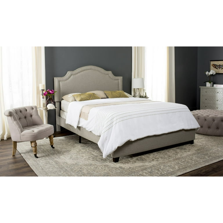 Safavieh Theron Light Gray Full Upholstered Bed Safavieh Theron Light Gray Full Upholstered Bed