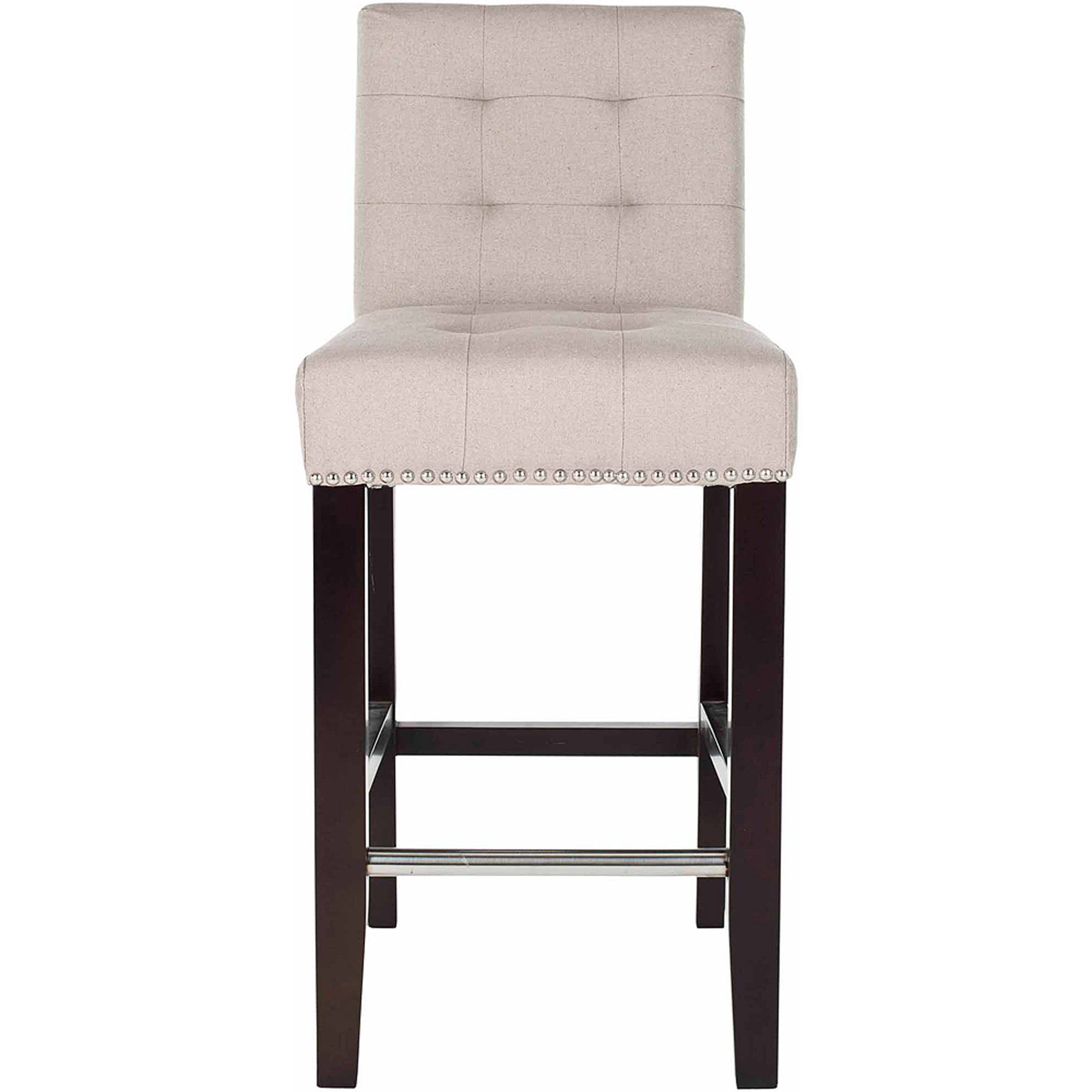 SAFAVIEH Thompson Rustic Glam Tufted Counter Stool with Footrest, Taupe