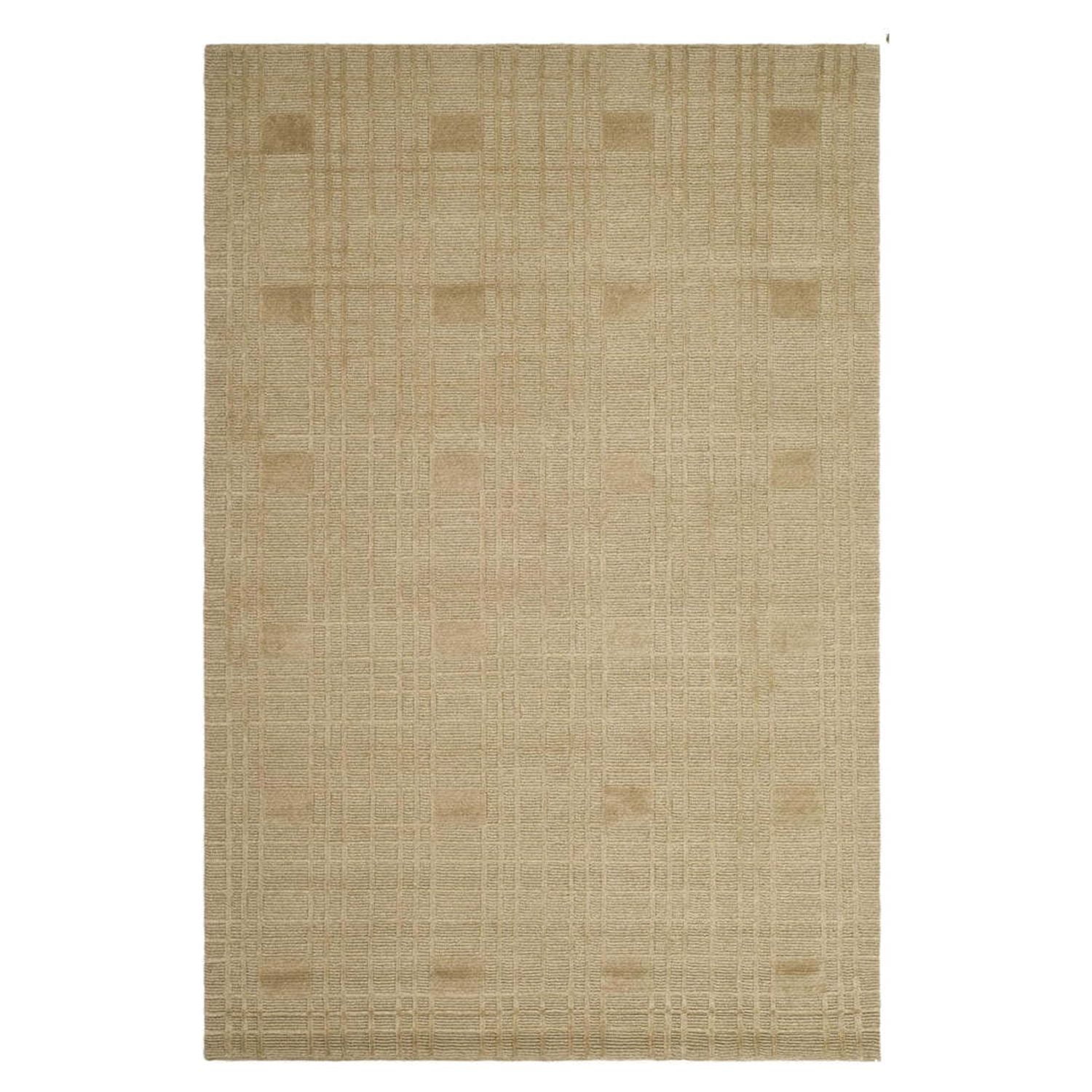 Sand Geometric Hand-Knotted Wool 8' x 10' Area Rug