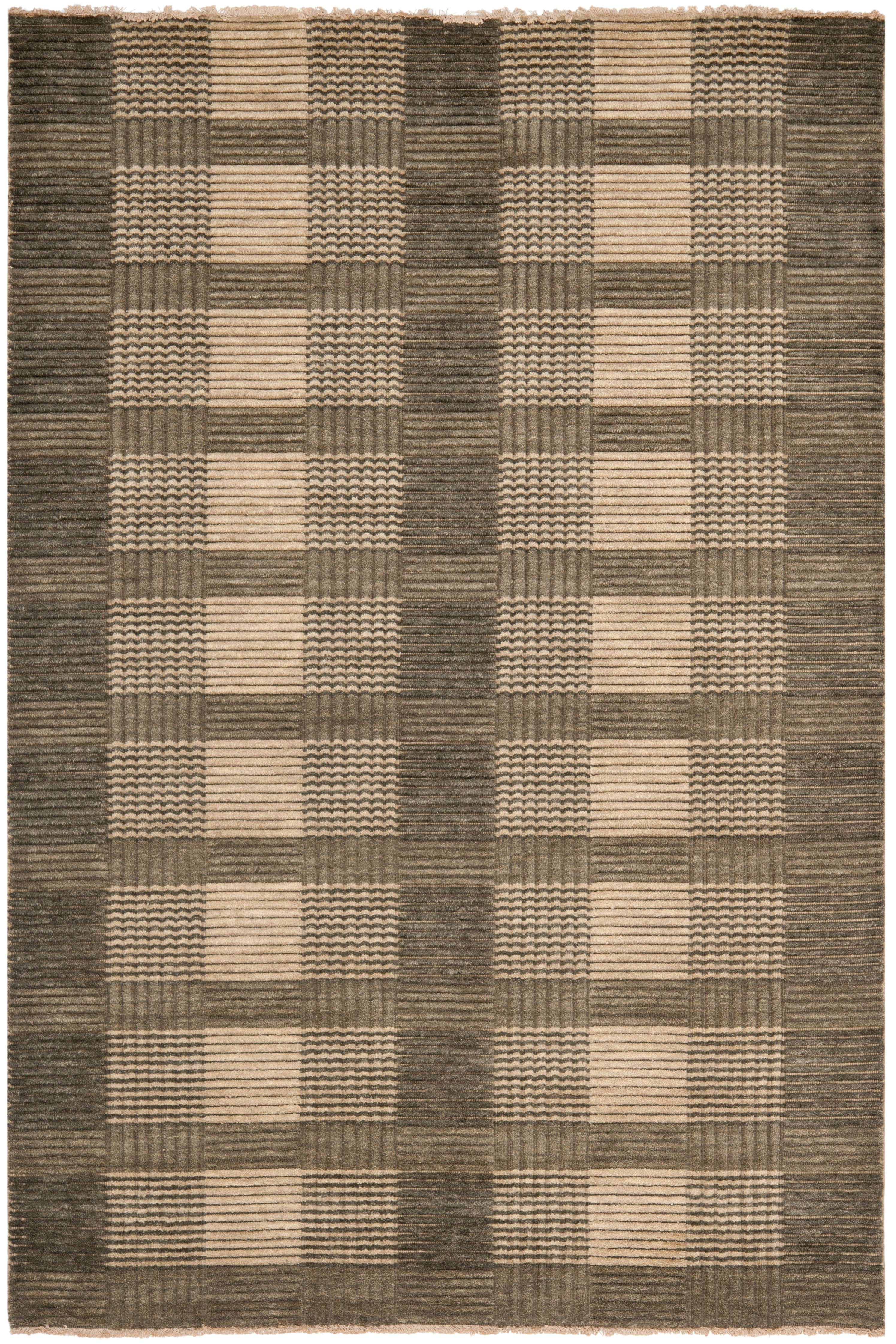 Hand-Knotted Artisan Charcoal Gray Wool & Viscose 9' x 12' Area Rug