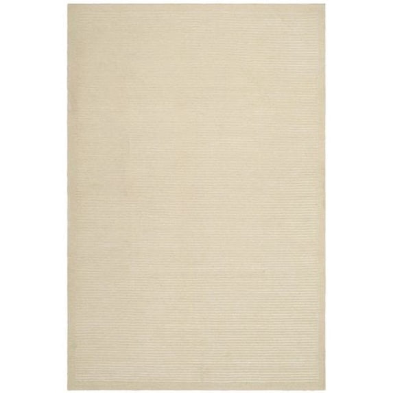 SAFAVIEH Tibetan Benedict Solid Wool Area Rug, Pearl, 5' x 7'6"