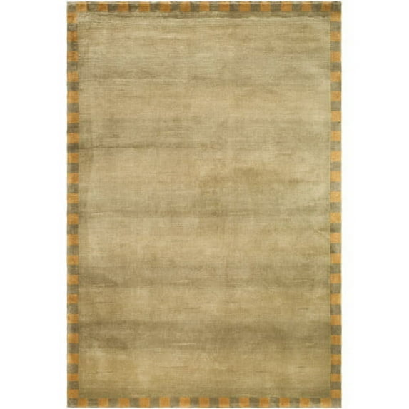 SAFAVIEH Tibetan Calista Solid Bordered Wool Area Rug, Sage/Green, 6' x 9'