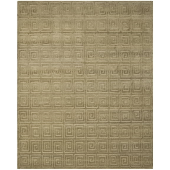 SAFAVIEH Tibetan Lloyd Geometric Wool Area Rug, Olive, 5' x 7'6"