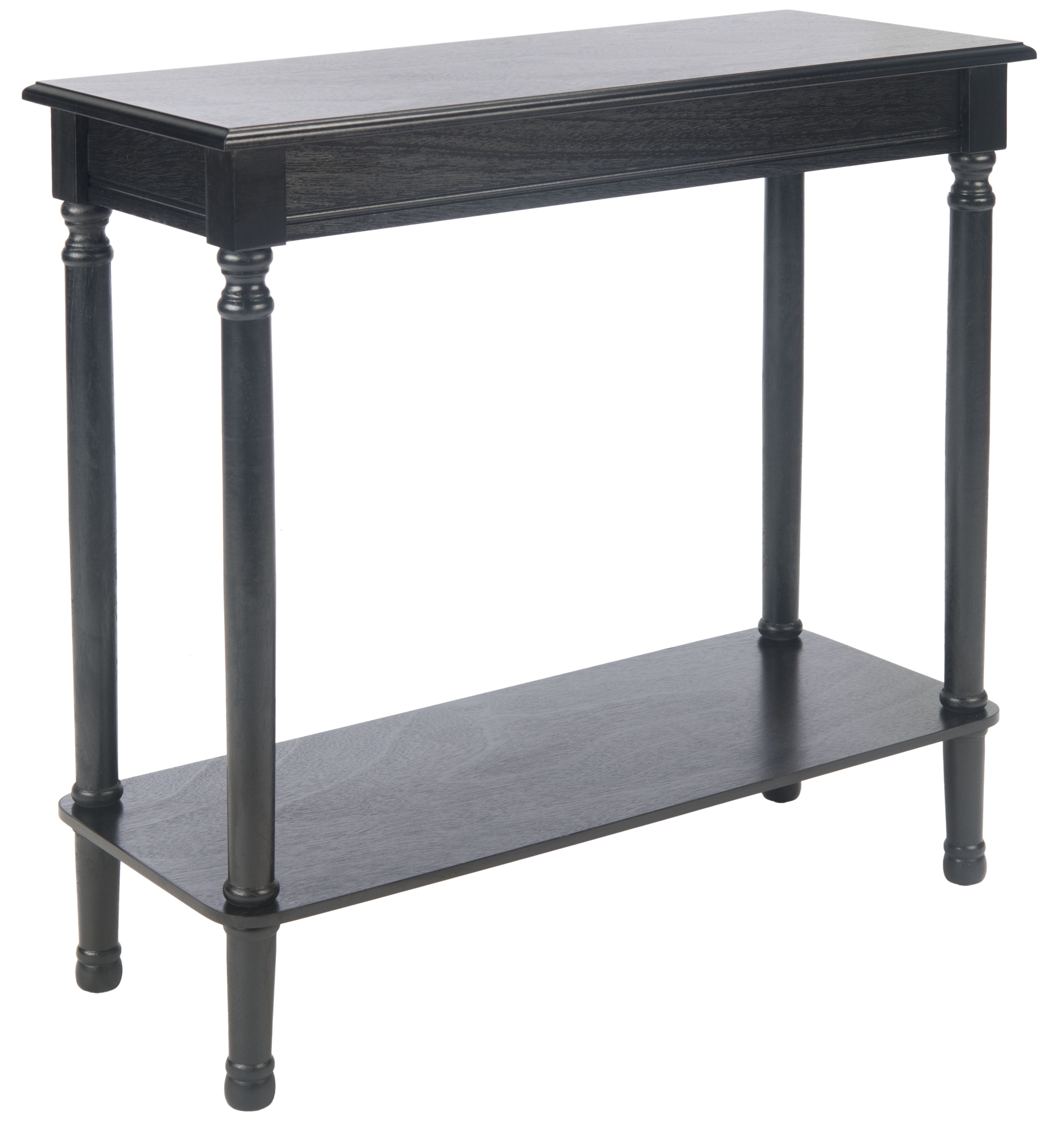 Black Pine and MDF Console Table with Storage